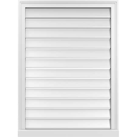 Ekena Millwork Vertical Surface Mount PVC Gable Vent: Functional, w/ 2"W x 2"P Brickmould Sill Frame, 28"W x 38"H GVPVE28X3803SF